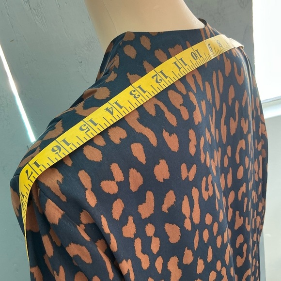 RACHEL Rachel Roy Faux Wrap Cheetah Black and Brown Long Sleeve Dress - Picture 8 of 14